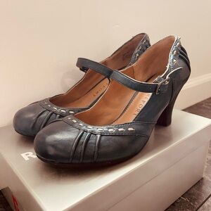 Report Black Mary Jane Heels with Stud Accents